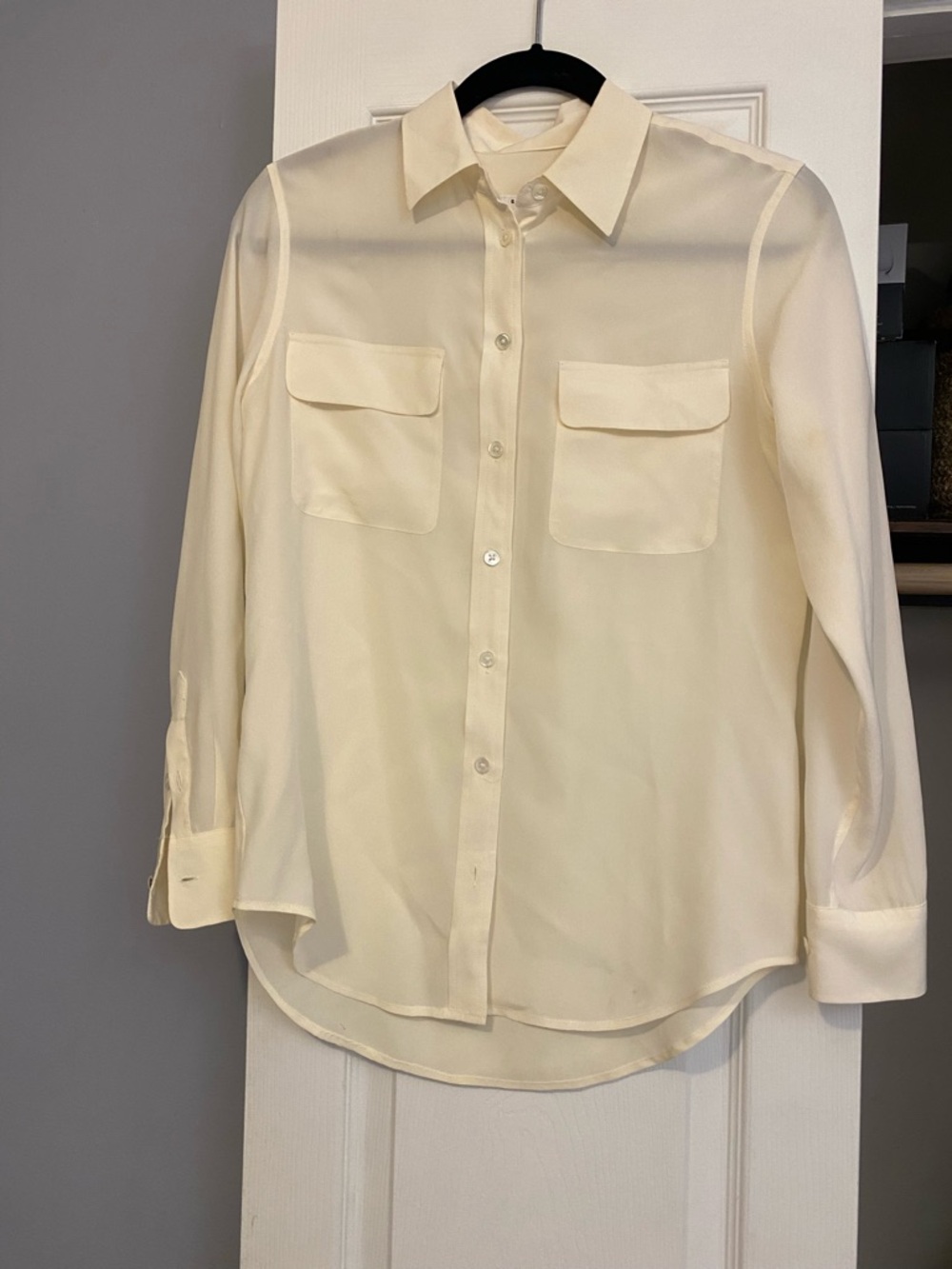 Equipment 100% Silk Ivory Blouse, XS